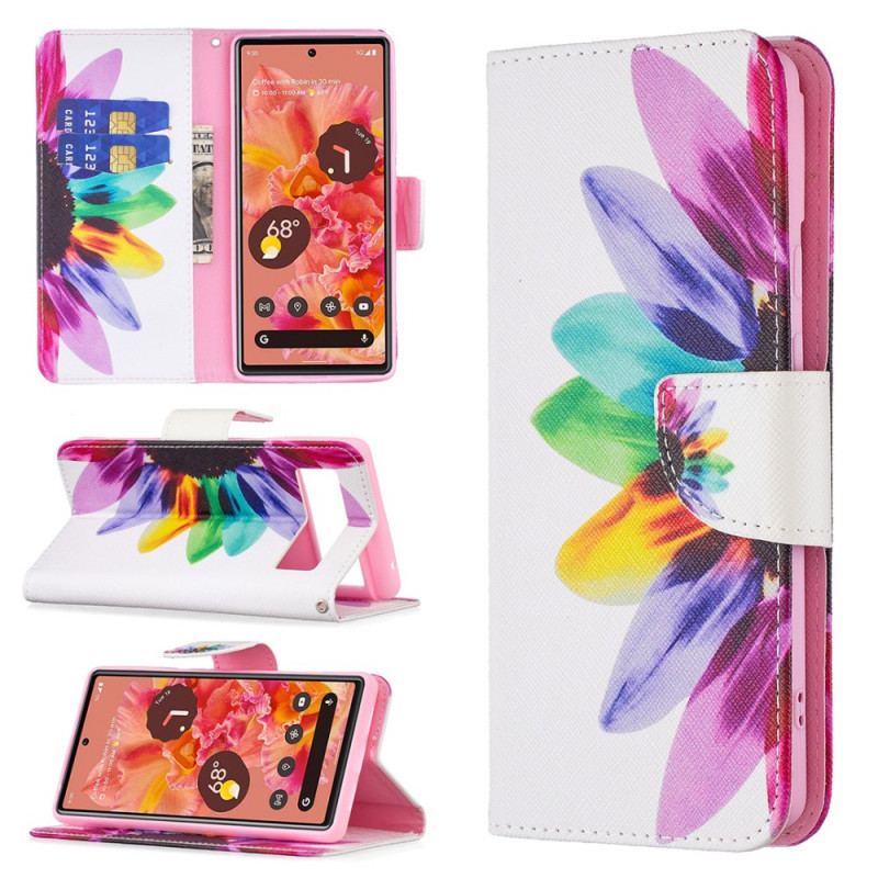 Cover Google Pixel 6 Flip Cover Akvarel Blomst