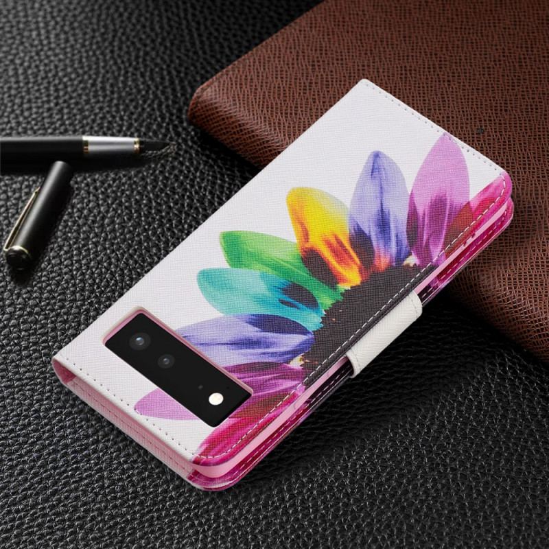 Cover Google Pixel 6 Flip Cover Akvarel Blomst