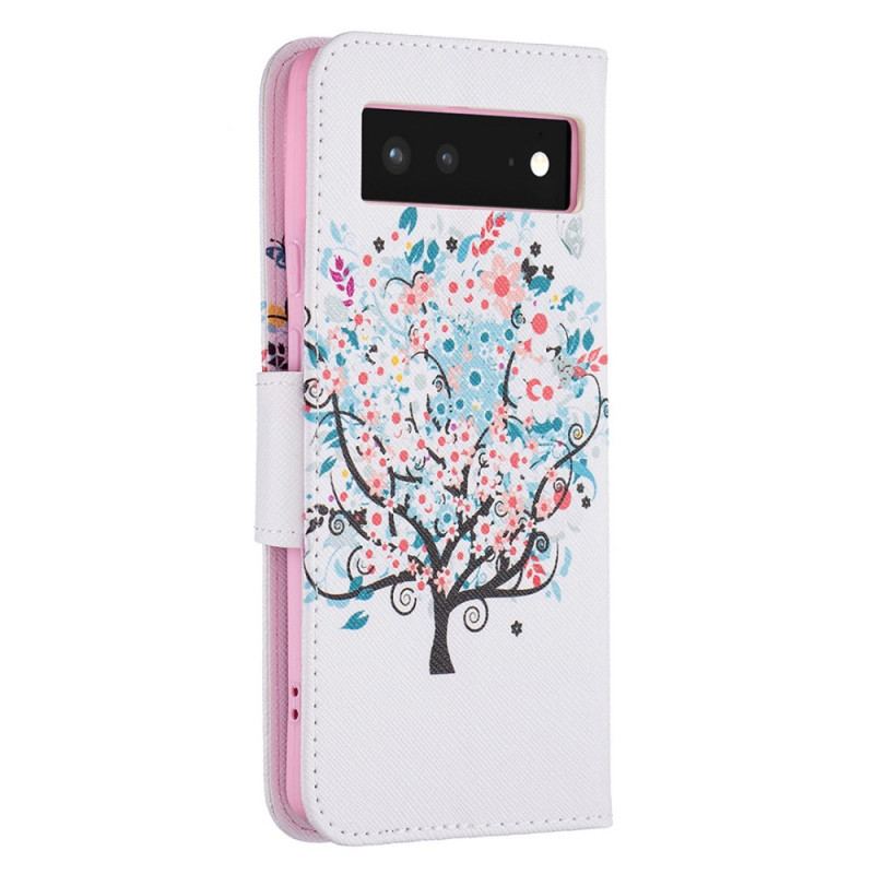 Flip Cover Google Pixel 6 Blomstret Træ