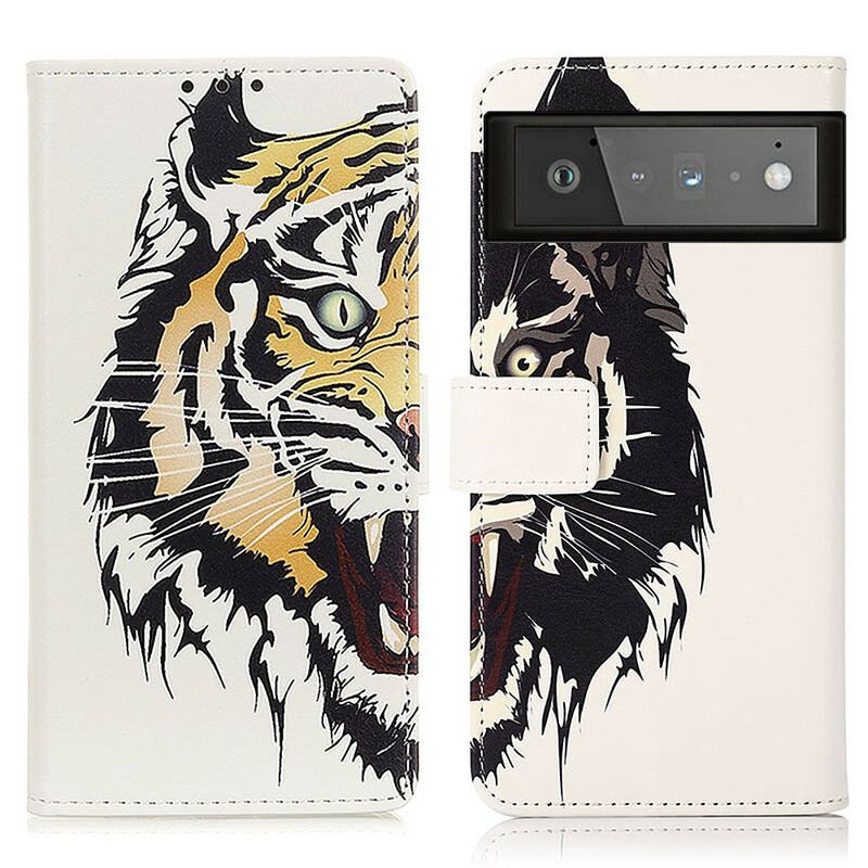 Flip Cover Google Pixel 6 Hård Tiger