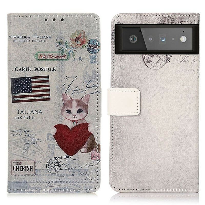 Flip Cover Google Pixel 6 Rejsende Kat