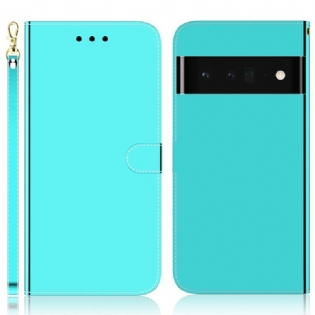 Flip Cover Google Pixel 6 Spejlcover I Imiteret Læder