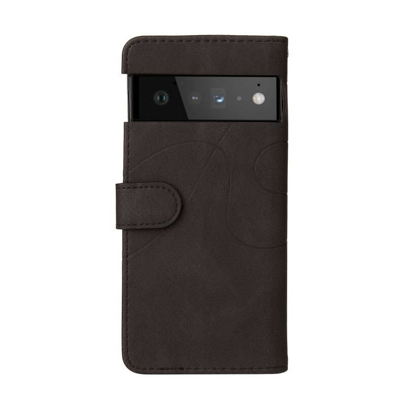 Flip Cover Google Pixel 6 Tofarvet Signatur Imiteret Læder