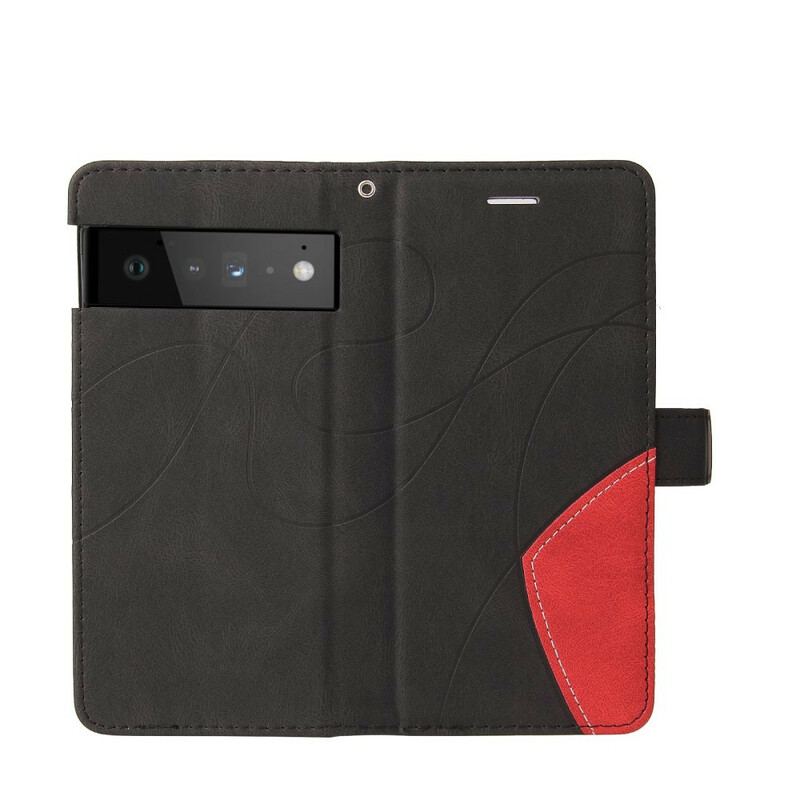 Flip Cover Google Pixel 6 Tofarvet Signatur Imiteret Læder