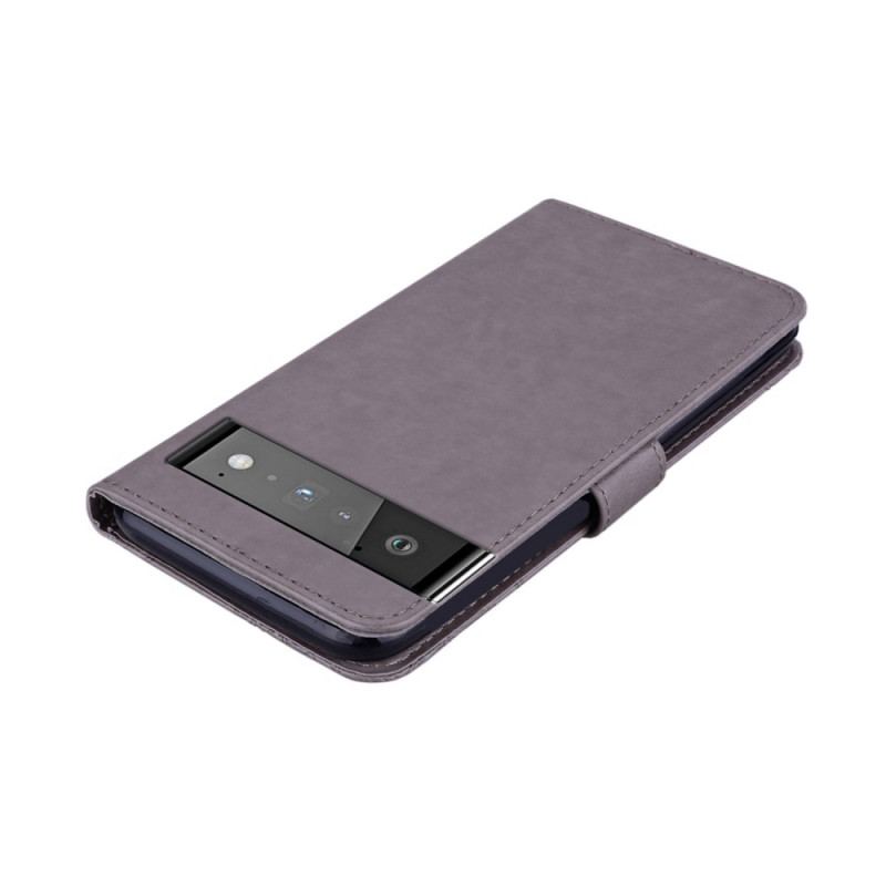 Flip Cover Google Pixel 6 Ugle Mandala Og Lanyard