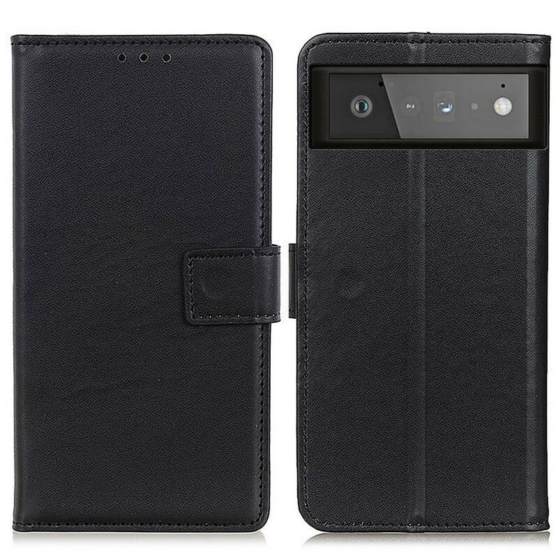 Læder Cover Google Pixel 6 Almindeligt Imiteret Læder