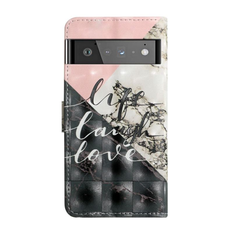 Læder Cover Google Pixel 6 Livet Grin Kærlighed