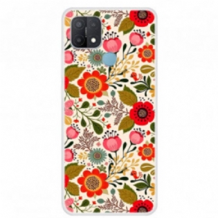 Cover Oppo A15 Blomstertapet
