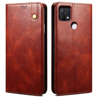 Cover Oppo A15 Flip Cover Voksbehandlet Kunstlæder