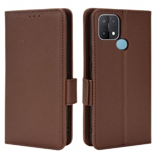 Flip Cover Oppo A15 Læder Cover Flap Dobbelt Litchi Nye Farver