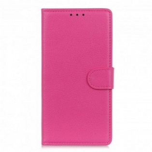 Læder Cover Oppo A15 Litchi Imiteret Læder
