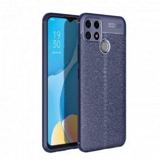 Mobilcover Oppo A15 Lædereffekt Litchi Dobbelt Linje