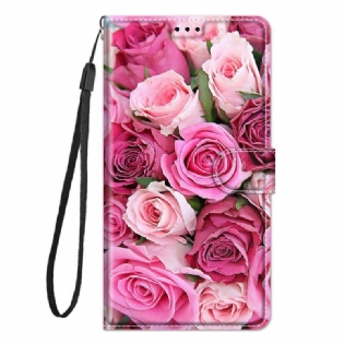 Flip Cover Samsung Galaxy M23 5G Roser Med Snor