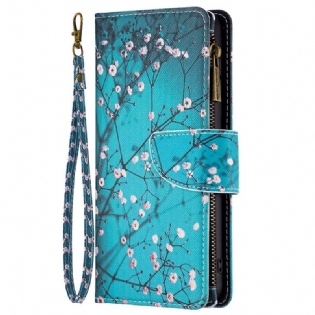 Flip Cover Samsung Galaxy M23 5G Træpung Og Snor
