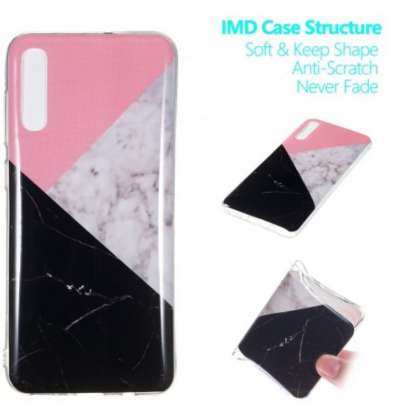 Cover Samsung Galaxy A70 Geometrisk Marmoreffekt
