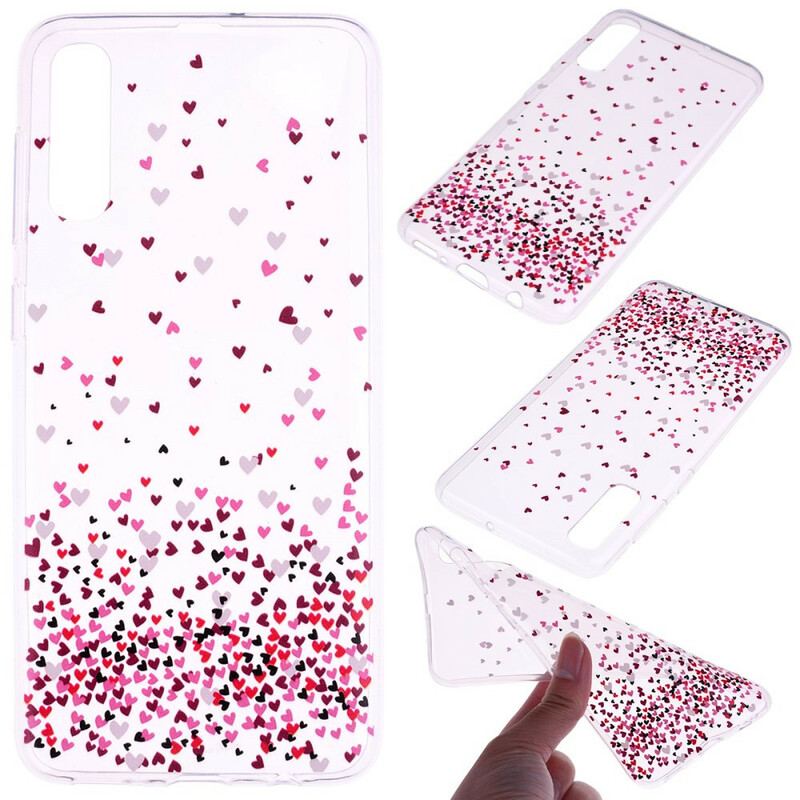 Cover Samsung Galaxy A70 Sømløse Flere Røde Hjerter