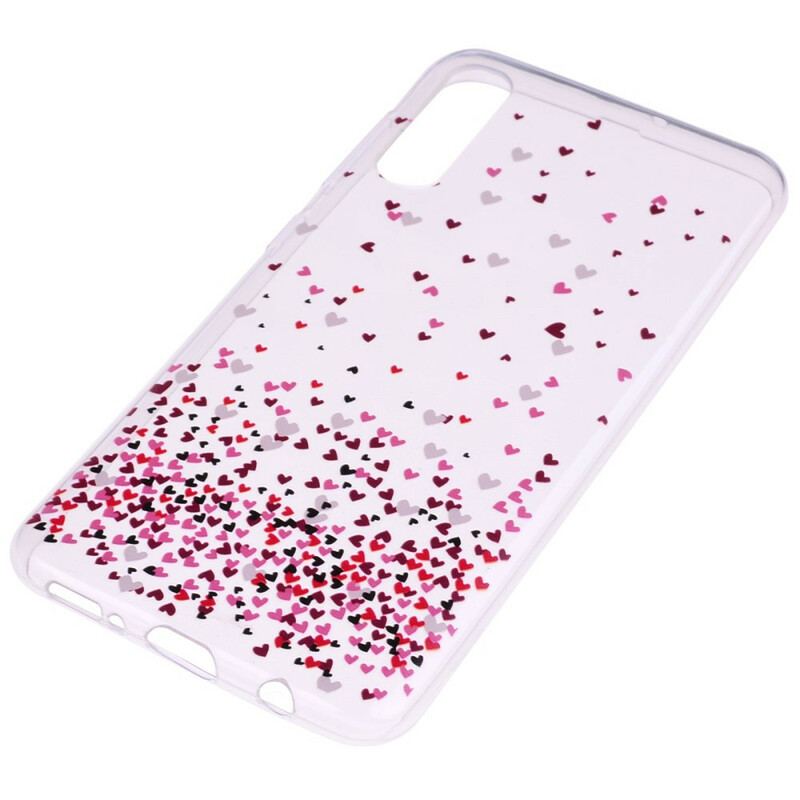 Cover Samsung Galaxy A70 Sømløse Flere Røde Hjerter