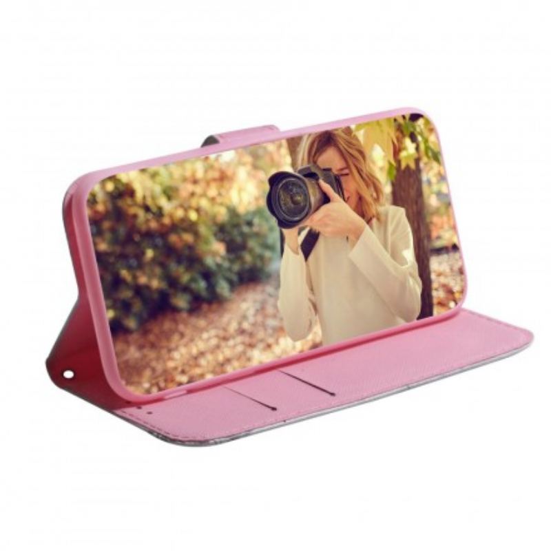 Flip Cover Samsung Galaxy A70 Blomst Støvet Pink
