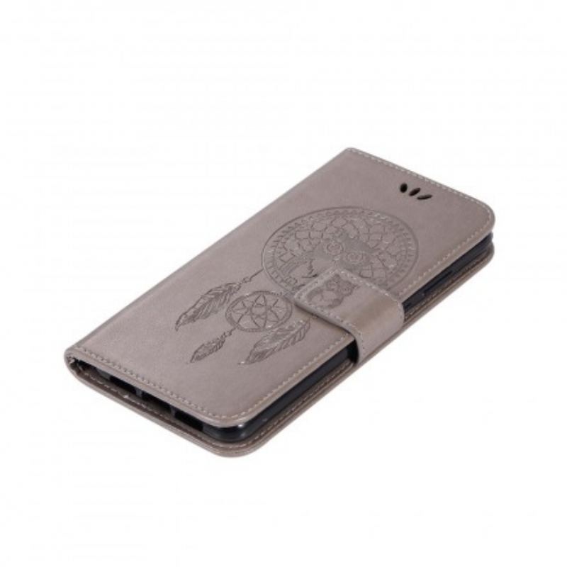 Flip Cover Samsung Galaxy A70 Lædereffekt Dream Catcher Owl