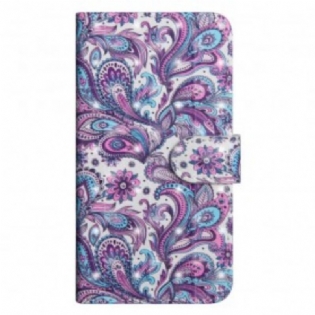 Læder Cover Samsung Galaxy A70 Blomster Mønstre