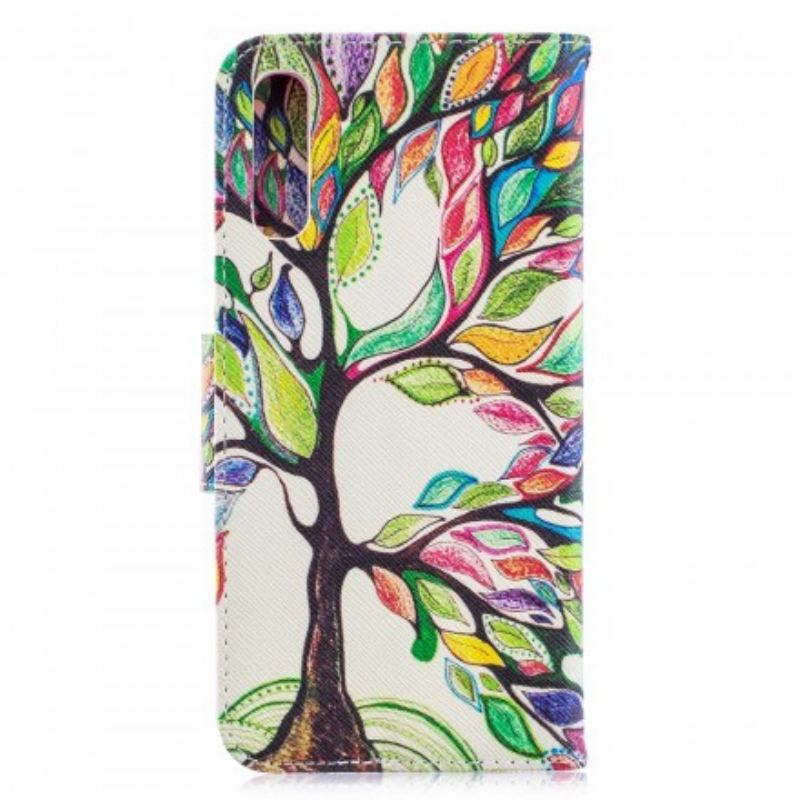 Læder Cover Samsung Galaxy A70 Farverigt Træ