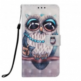 Læder Cover Samsung Galaxy A70 Frøken Ugle