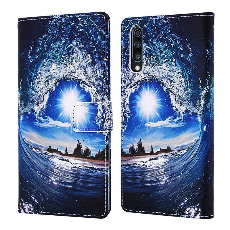 Læder Cover Samsung Galaxy A70 Med Snor Daydreams Lanyard Landscape