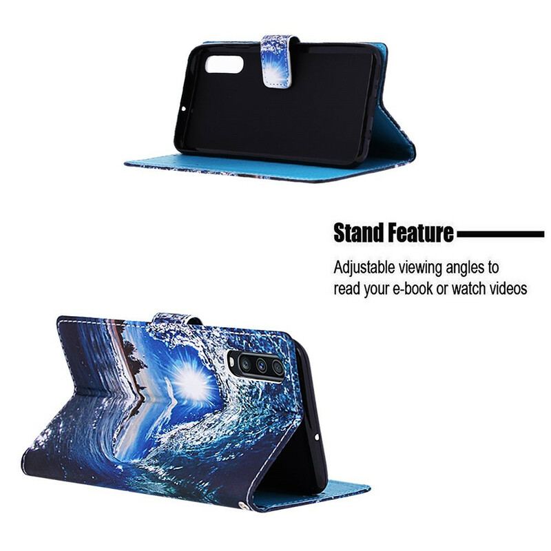 Læder Cover Samsung Galaxy A70 Med Snor Daydreams Lanyard Landscape