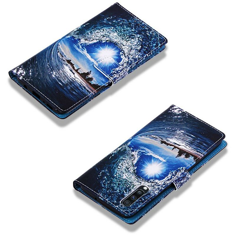 Læder Cover Samsung Galaxy A70 Med Snor Daydreams Lanyard Landscape