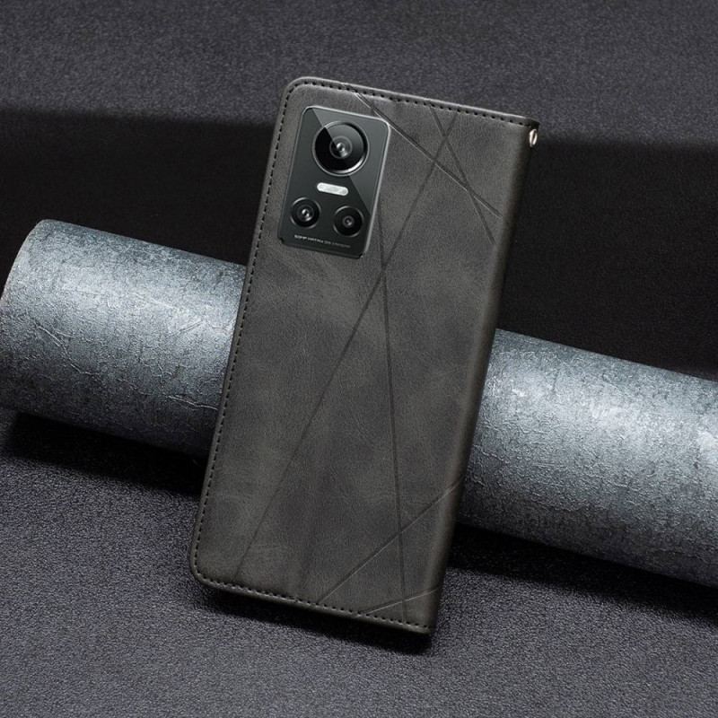 Cover Realme GT Neo 3 Flip Cover Geometriske Linier