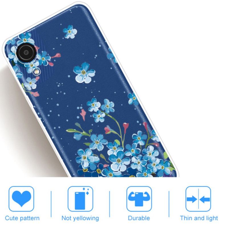 Cover Samsung Galaxy A03 Core Blå Blomster