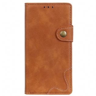 Flip Cover Samsung Galaxy A03 Core Kunstnerisk Knap Og Sømme