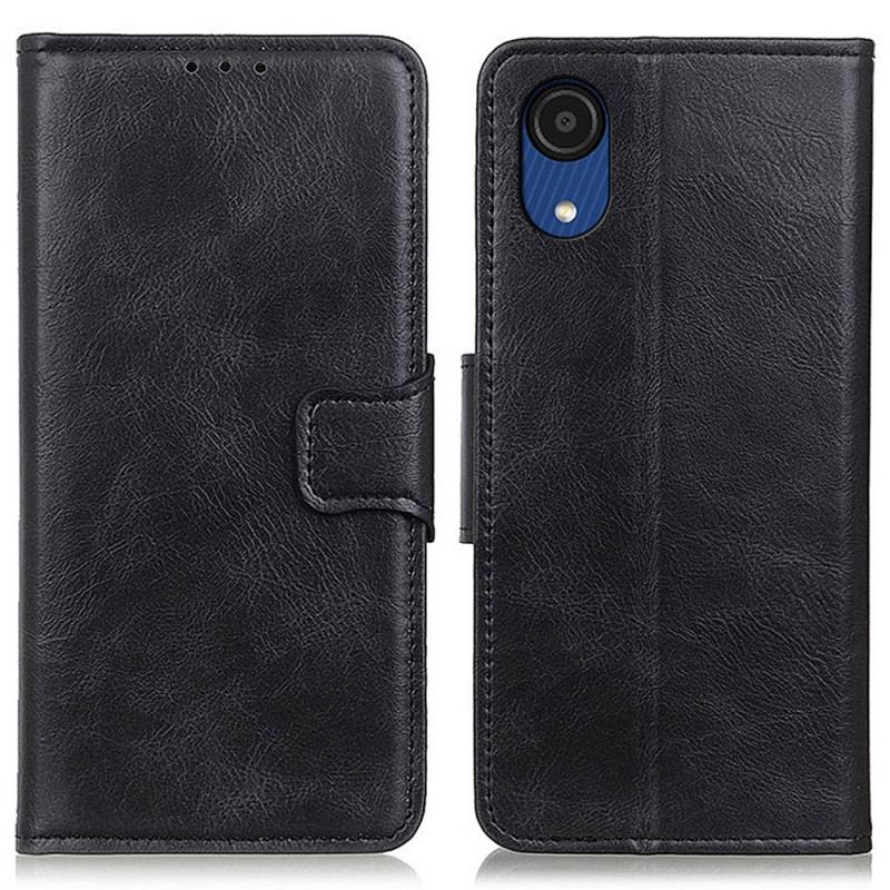 Flip Cover Samsung Galaxy A03 Core Vendbar Lås I Lædereffekt