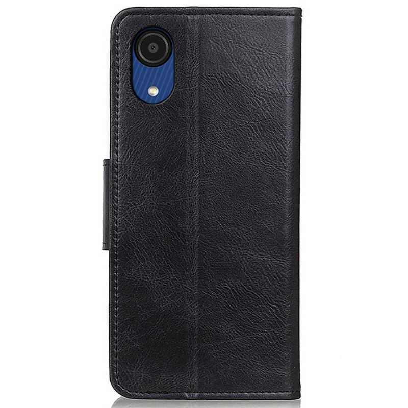 Flip Cover Samsung Galaxy A03 Core Vendbar Lås I Lædereffekt