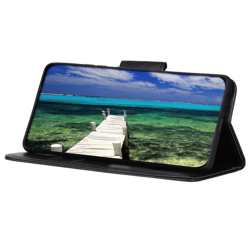 Flip Cover Samsung Galaxy A03 Core Vendbar Lås I Lædereffekt