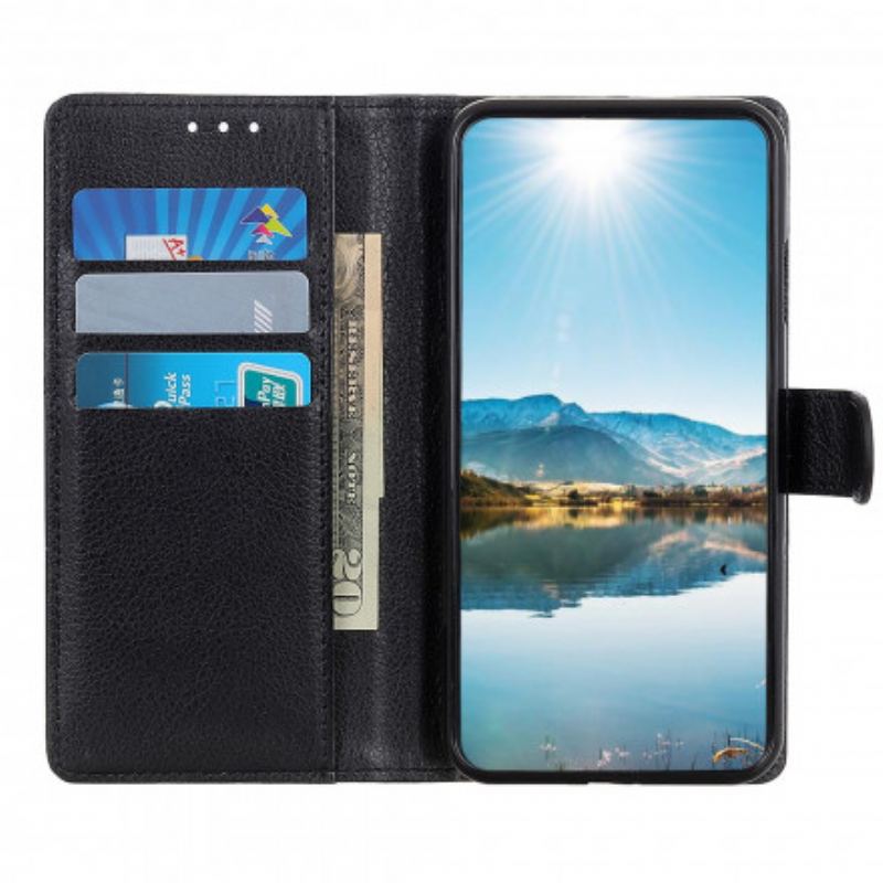 Flip Cover Oppo Reno 6 5G Litchi Imiteret Læder