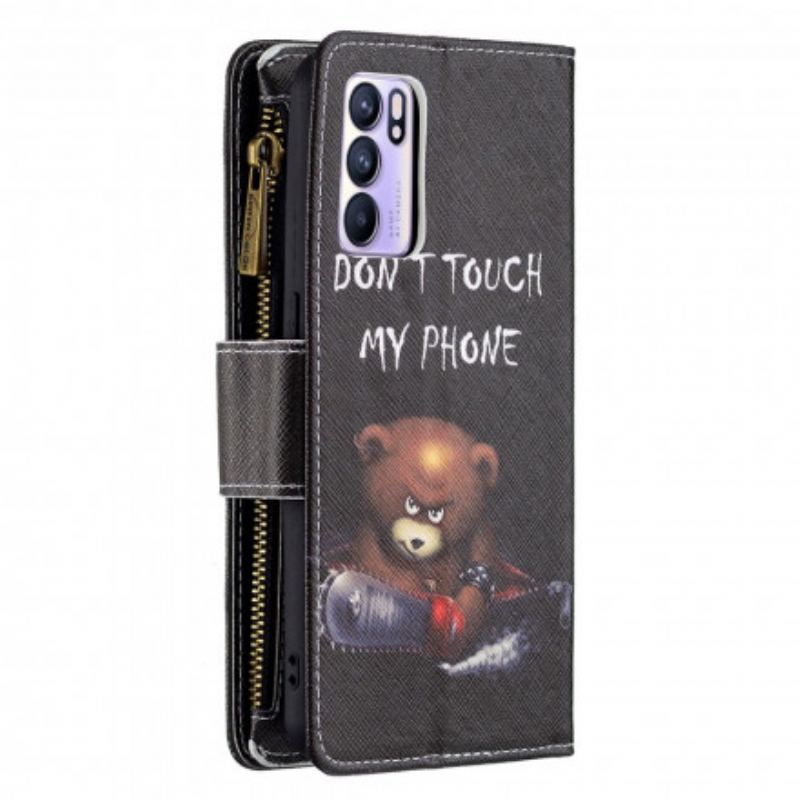 Flip Cover Oppo Reno 6 5G Lommebjørn Med Lynlås