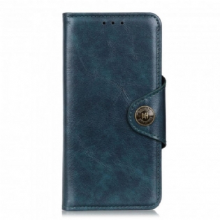 Flip Cover Oppo Reno 6 5G Vintage Knap I Imiteret Læder