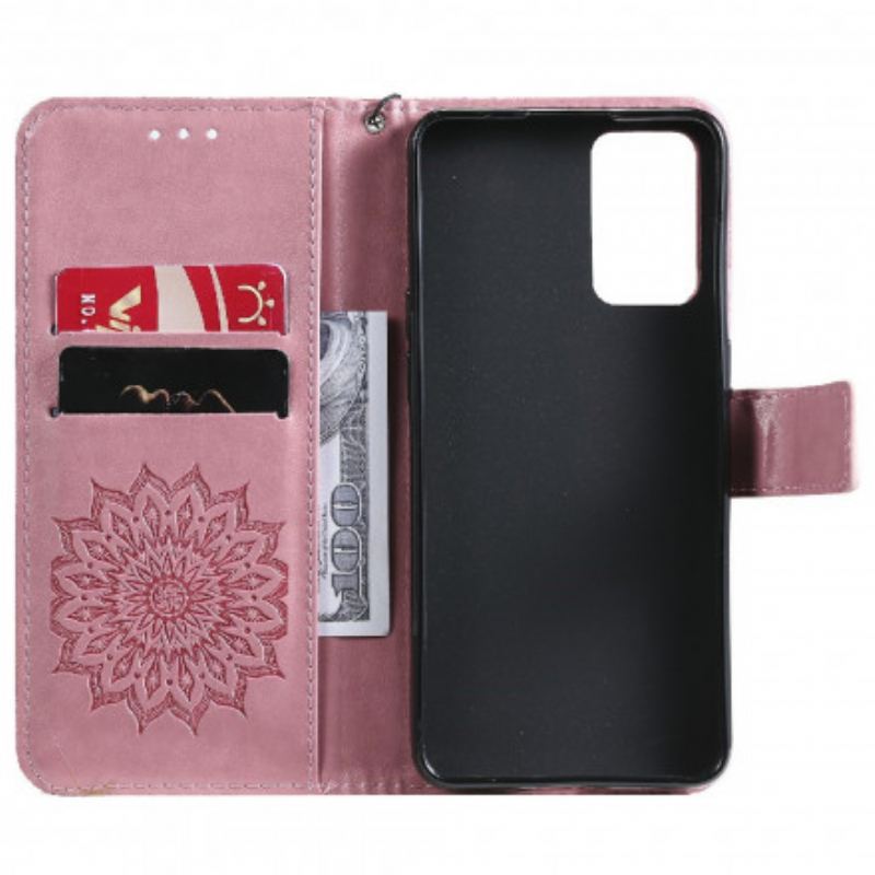 Læder Cover Oppo Reno 6 5G Solblomst