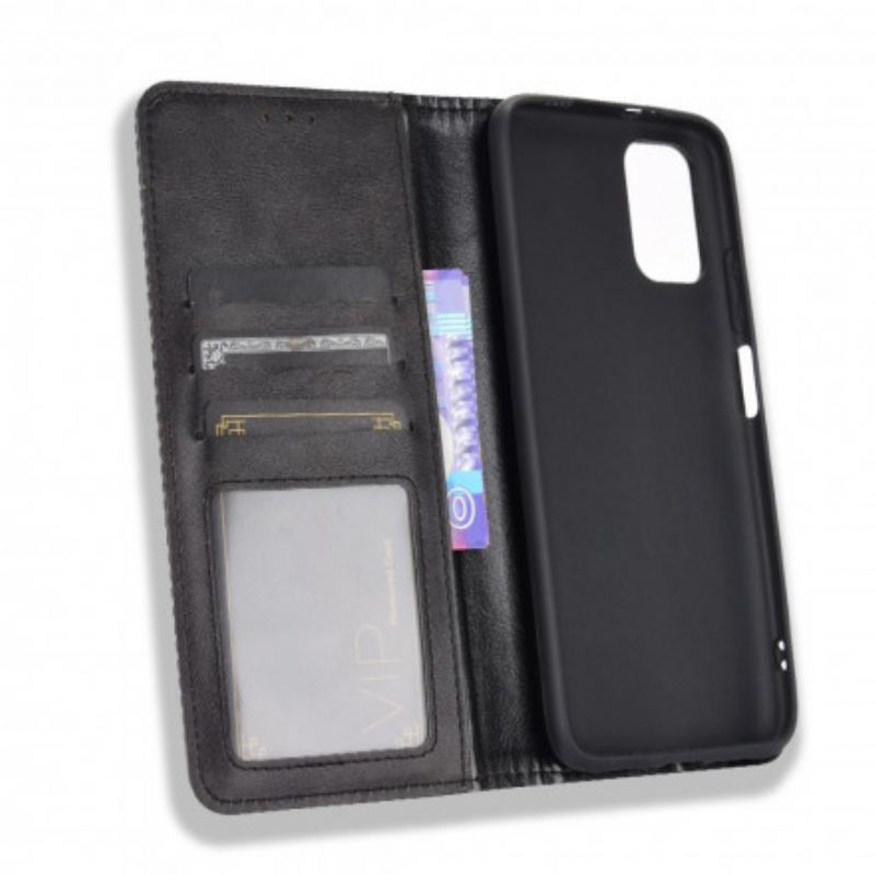 Cover Poco M3 Flip Cover Stiliseret Vintage Lædereffekt