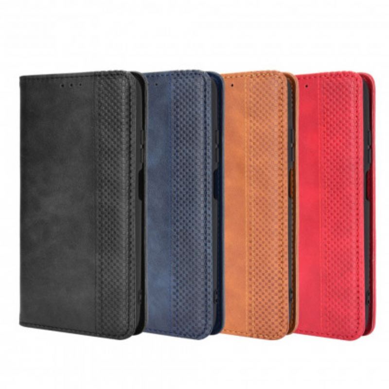 Cover Poco M3 Flip Cover Stiliseret Vintage Lædereffekt