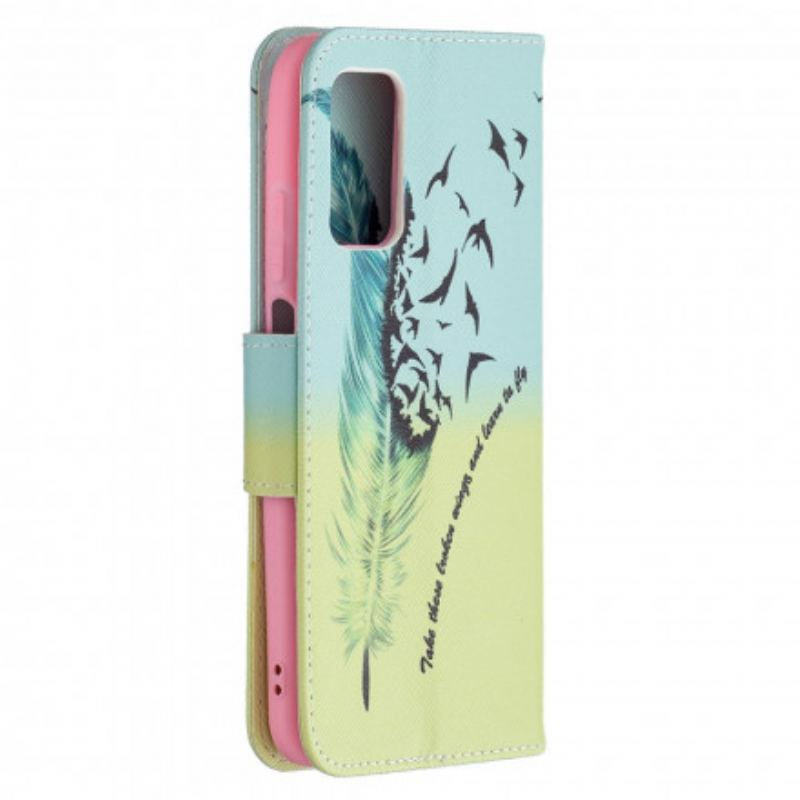 Flip Cover Poco M3 Fjer Lær At Flyve