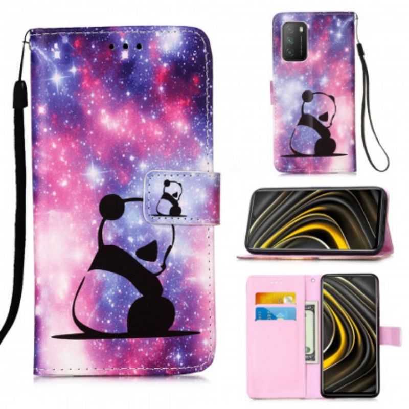 Flip Cover Poco M3 Med Snor Lanyard Panda Musings