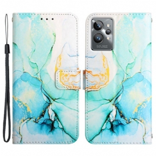 Flip Cover Realme GT2 Pro Med Snor Strip Marmor