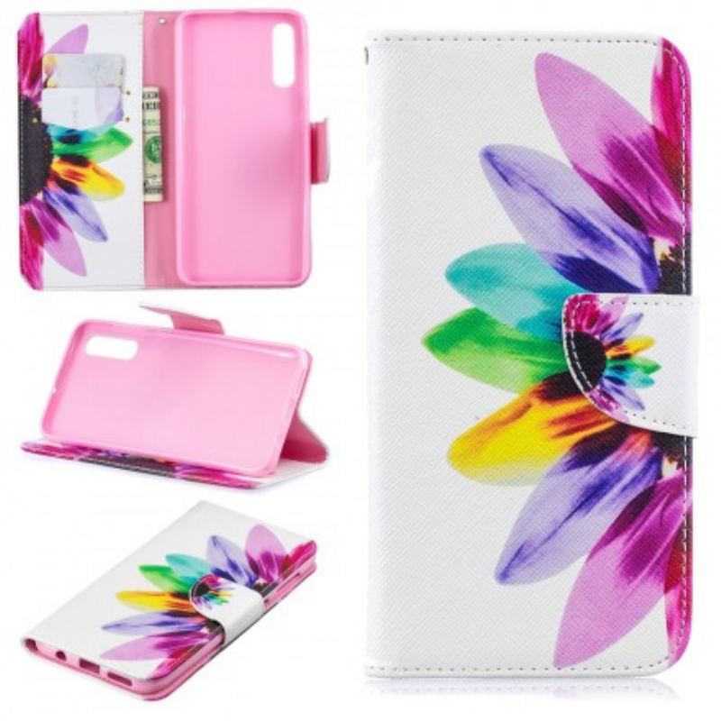 Flip Cover Samsung Galaxy A50 Akvarel Blomst
