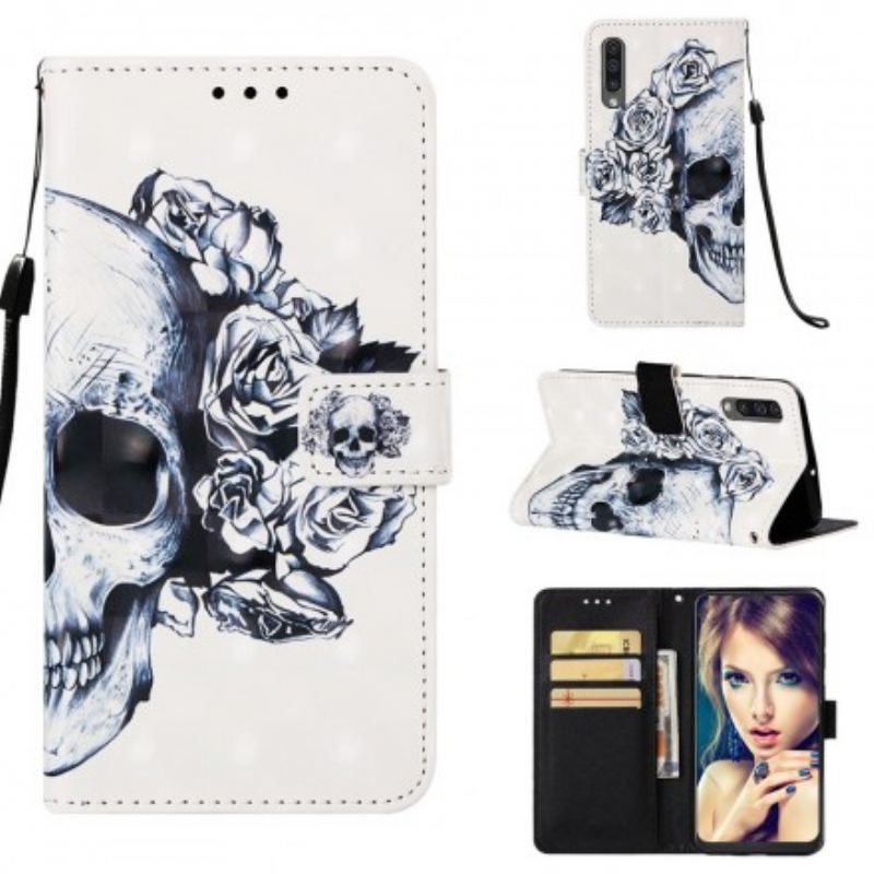 Flip Cover Samsung Galaxy A50 Blomstrende Kranie