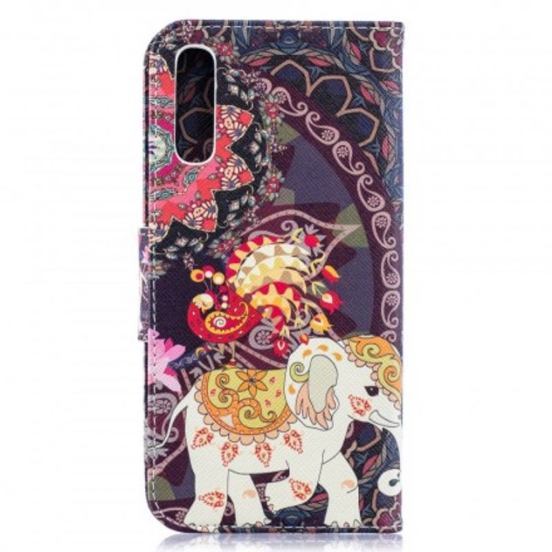 Flip Cover Samsung Galaxy A50 Mandala Med Etniske Elefanter