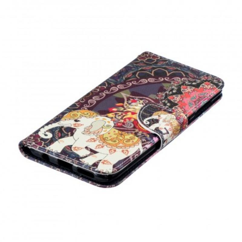 Flip Cover Samsung Galaxy A50 Mandala Med Etniske Elefanter