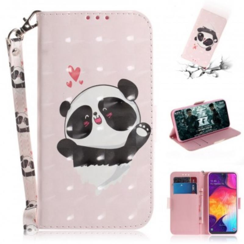 Flip Cover Samsung Galaxy A50 Med Snor Panda Love Med Snor