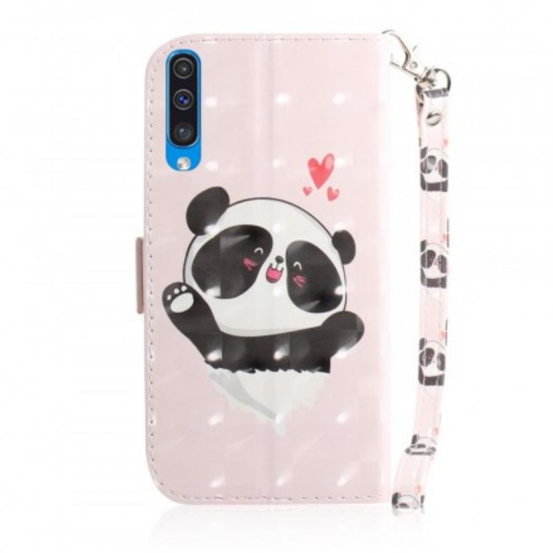 Flip Cover Samsung Galaxy A50 Med Snor Panda Love Med Snor
